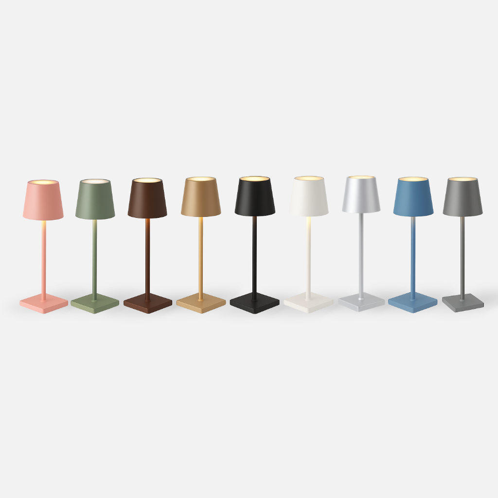 Minimalist acrylic and aluminium LED table lamp